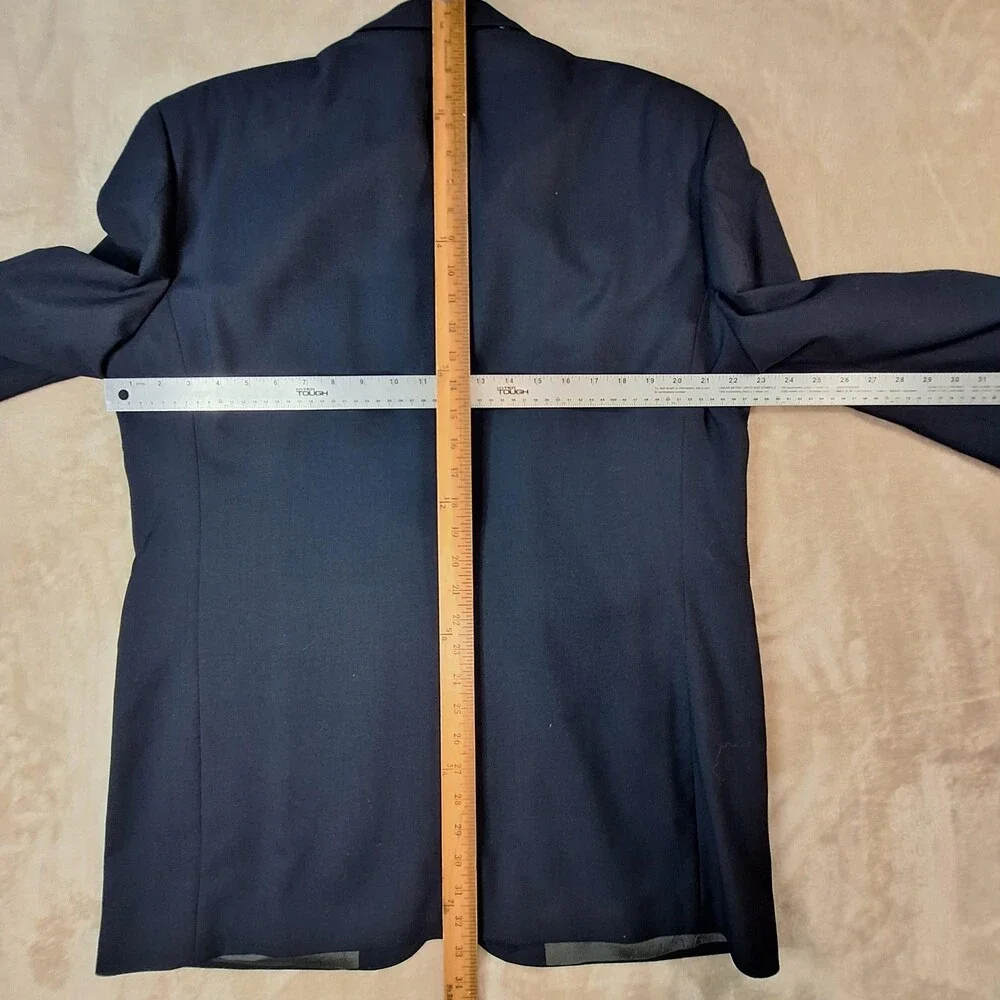 Oscar De La Renta Blazer Mens 46 Regular Blue Ventless 2 Button Gold Buttons